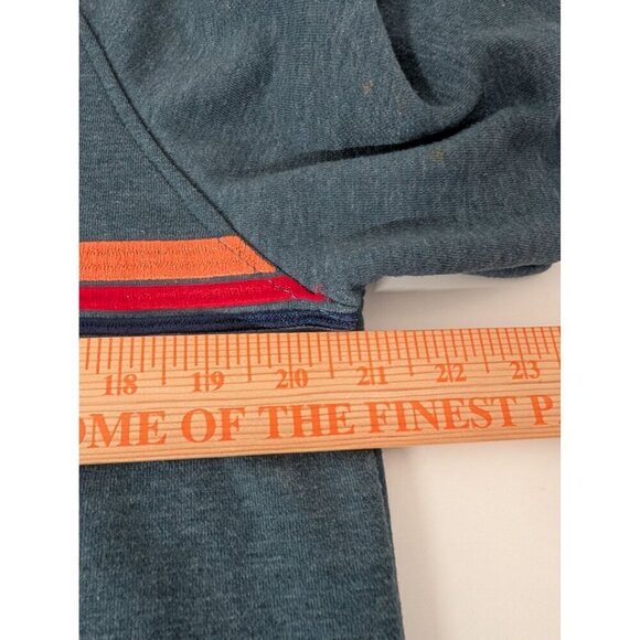 Buck Wear Jeep Mountain Stripe Raglan Hoodie Mens Size Medium Blue Cotton Blend - Picture 10 of 11